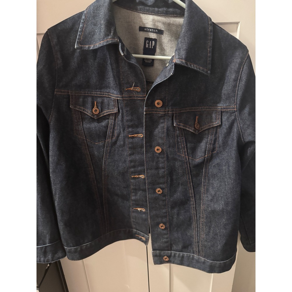 Gap Men's Dark Wash Stretch Denim Trucker Jacket Size Medium